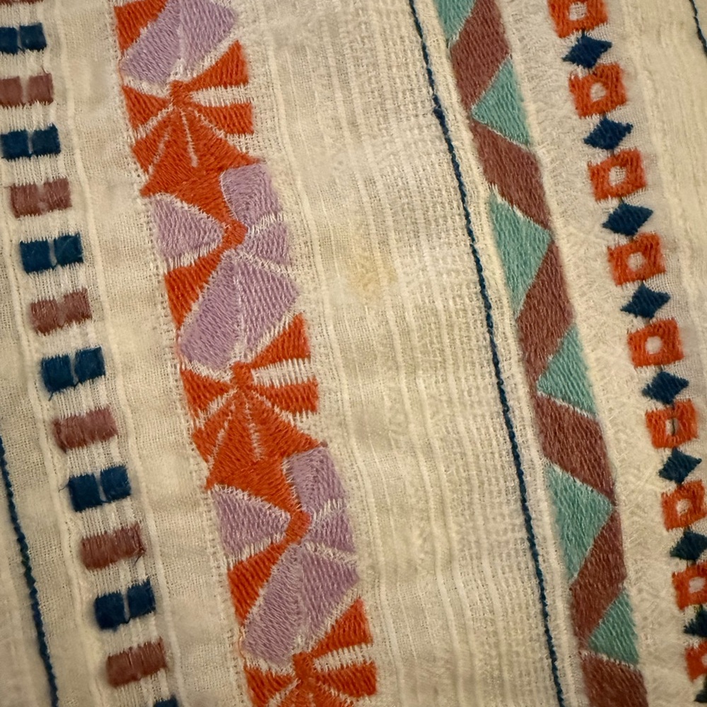 Anthropologie DUET Tildie Embroidered Tunic Dress multi color Tassel - Picture 6 of 6